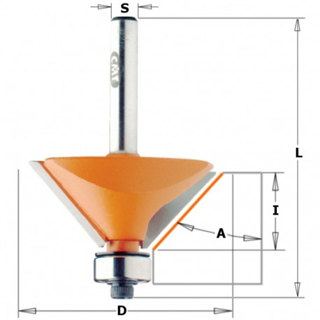 CHAMFER BIT W/BRNG HW S=12 D=65 X26