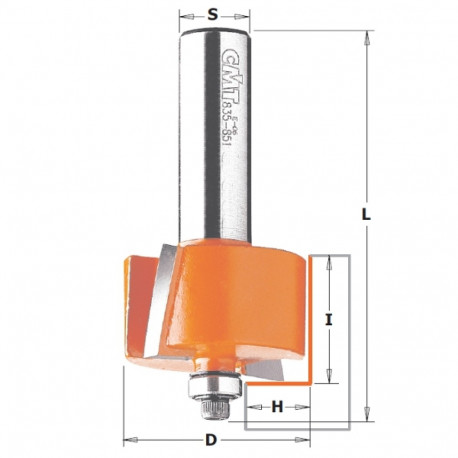 RABBETING BIT W/BRNG HW S=8 D=31,7X19