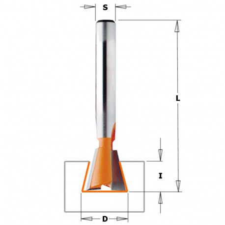 DOVETAIL BIT HW S=8 D=16X22 7 DEG