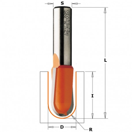 ROUND NOSE BIT HW S=8 D=22X25x63.5 R=11 RH