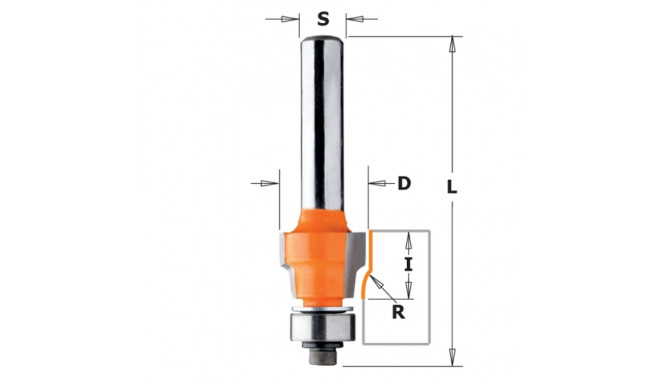 HW FLUSH TRIM ROUTER BIT S=8 D=12.7X9.52 R0.4