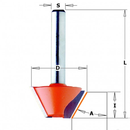 CHAMFER BIT HW S=8 D=26X12.7 30^