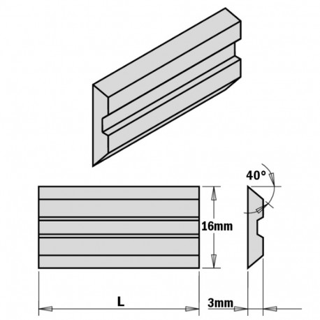 Höövlitera, paar CENTROLOCK 240x16x3 mm, HPS