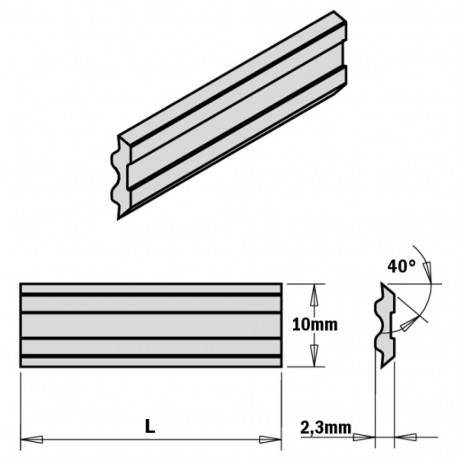 Höövlitera, paar TERSA 120x10x2.3 mm, HPS
