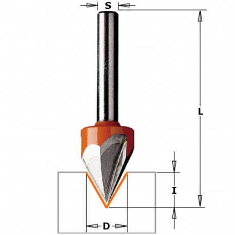 Graveerimise otsfrees (60°) Z3 HM S=6x35 D=12.7x11x57 RH