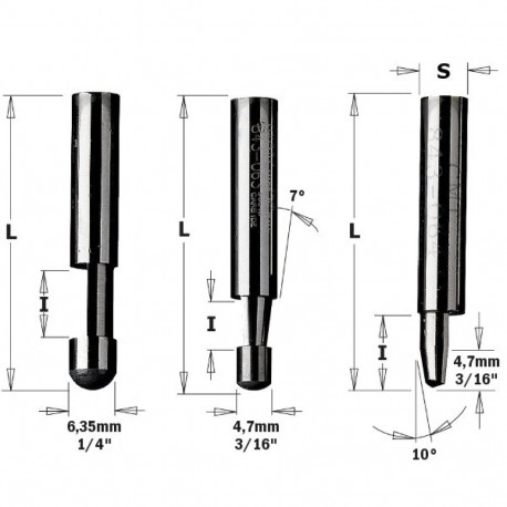 Profiil otsfrees, laagriga HM Z1 S=6 D=6x9.5x38