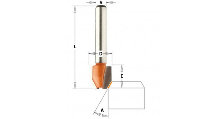 COMBINATION TRIMMER BIT HW S=6 D=12X12,7 45 DEG