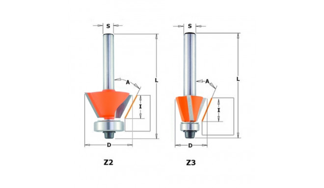 BEVELTRIM AND CHAMFER BIT S=6 D=27X5,5