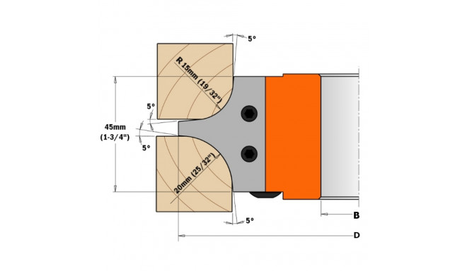 PAIR OF CONCAVE KNIVES 45X35X2 R=12/18 FOR HEADS 694.004