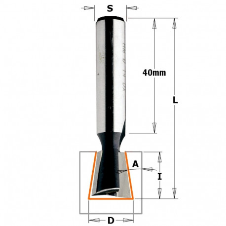 DOVETAIL CUTTER HW Z2 D=14X16 S=10X40 RH