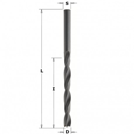 BRAD POINT BIT HS Z2 D= 8 X75X117 LH