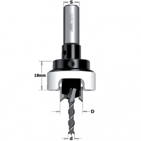 DRILL BIT W/ 90° COUNTERSINK SET HW Z2+2 S=10X25 D=6/15 RH