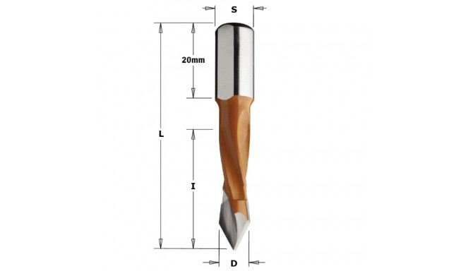 THROUGH HOLE DOWEL DR. HW S=10X20 D=7X70 RH