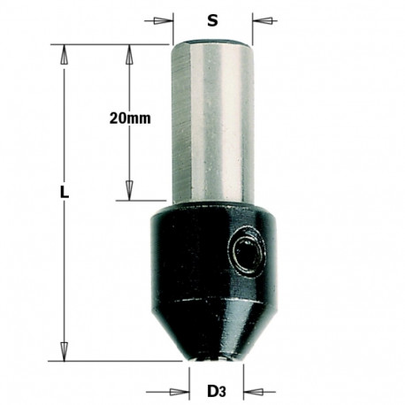 CHUCK FOR TWIST DRILL d=2,5 S=10X20 L=38