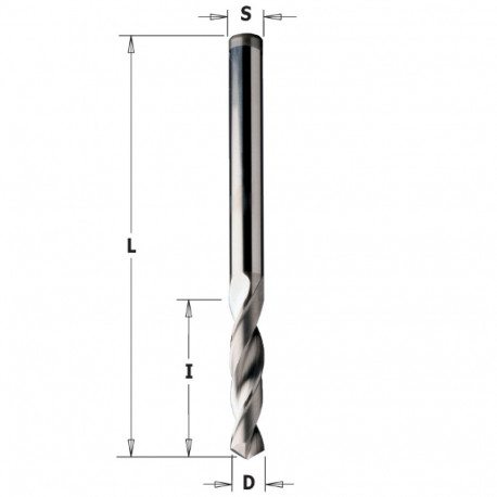 TWIST DRILL SOLID HW D=2,5X27X55 (120°) RH
