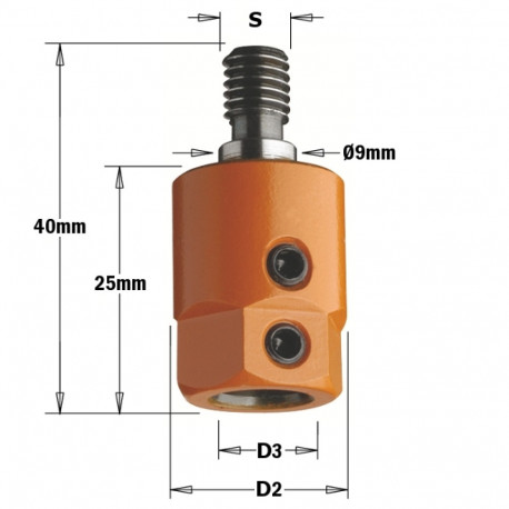 Adapter S=M8/9 D=8 LH