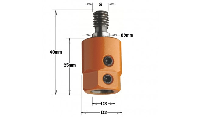Adapter S=M8/9 D=10 RH