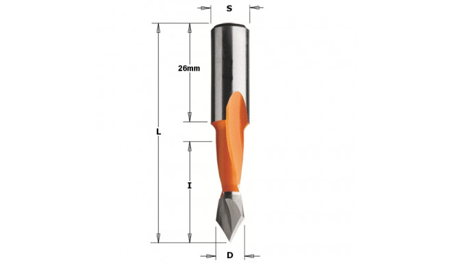 THROUGH HOLE DOWEL DRILL HW D=10X27X57,5 RH
