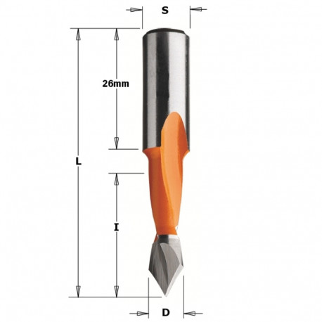 THROUGH HOLE DOWEL DRILL HWS=10X26 D=8X57.5 LH