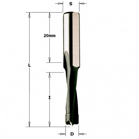 HW-DOWEL DRILL S=8X20 D=8X58 RH