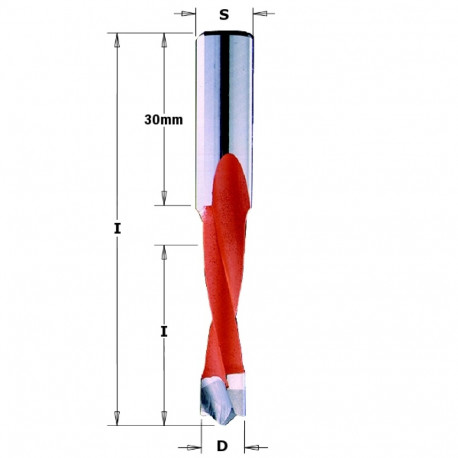 DOWEL DRILL HW SMG D= 8 X35X70 S=10X30 LH