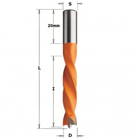 DOWEL DRILL HW S=8X20 D=10 X40X67 RH