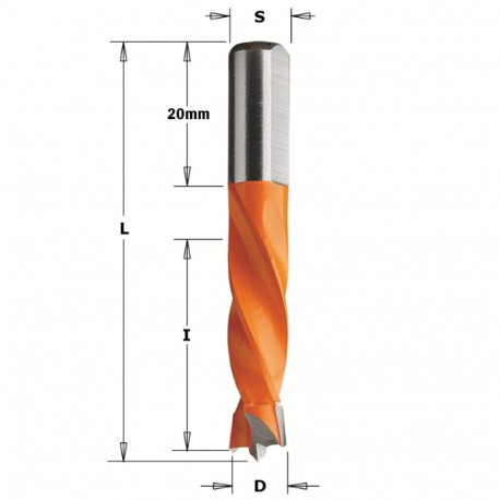 DOWEL DRILL HW S=8X20 D=10 X30X55,5 RH