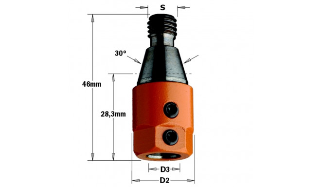Adapter S=M10/30° D=8 LH