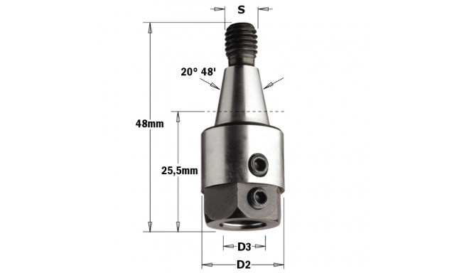 Adapter S=M8/20° D=8 RH