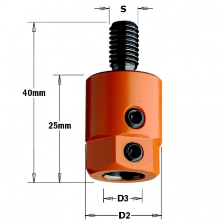 Adapter S=M8 D=8 LH