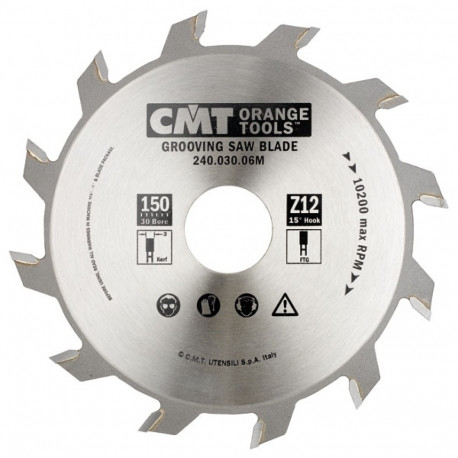 GROOVING SAW BLADE 150X6X30 Z=12 FLAT