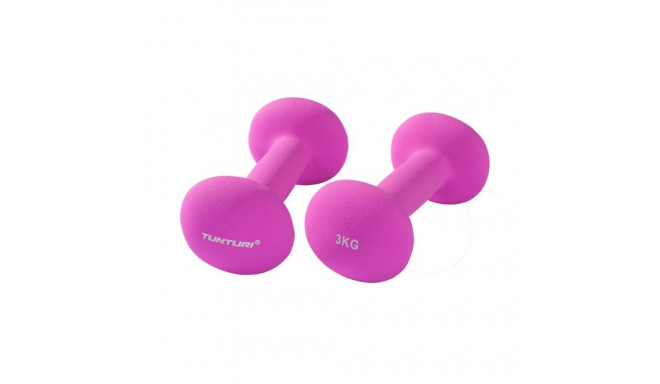 Hantlid TUNTURI Neopreen Dumbbells 3kg, lillad