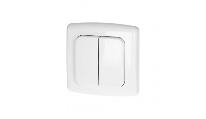 Switch with 2 channels and radio transmitter, used for wireless control of flush-mounted switches an