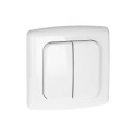 Switch with 2 channels and radio transmitter, used for wireless control of flush-mounted switches an