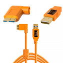 TetherPro USB 3.0 A male to Micro B Right Angle 4.6m Orange