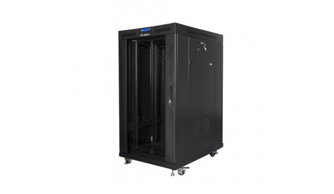 Free-standing cabinet 19 inches 22U 800x1000 glass doors LCD (flat pack) V2 black