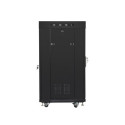 Free-standing cabinet 19 inches 22U 600x600 perforated doors LCD (Flat pack) V2 black