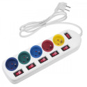 Power strip 5 socket with switches MCE204M/W