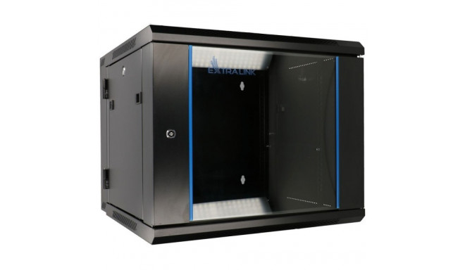 Wall cabinet rack 9U 600x600 black two sections