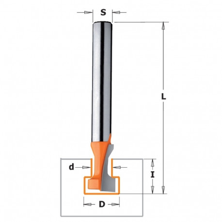 KEYHOLE BIT HW S=8 D=8.6/13.5X14 L=48