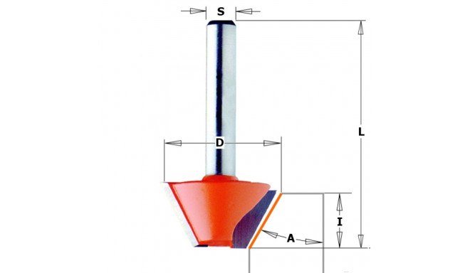 CHAMFER BIT HM S=8 D=25X8 45^