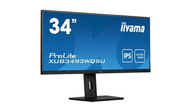 "34''/86,4cm (3440x1440) Iiyama 34W LCD Business UWQHD IPS 21:9 4ms HDMI DisplayPort USB 3.0 Height 