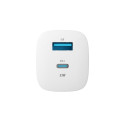 Forever TC-05 GaN PD QC charger 1x USB-C 1x USB 33W white