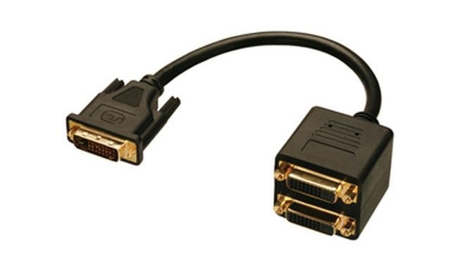 Lindy DVI Splitter Cable DVI cable 0.18 m DVI-D Black