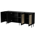JUTA 4D chest of drawers 4D 200x39,5x90 black + linol calabria JUTA 4D chest of drawers 4D 200x39,5x90 black + linol calabria