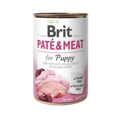 BRIT Paté & Meat Puppy kana märg koeratoit 400g