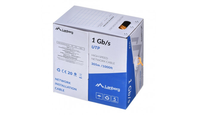 LANBERG KAABEL UTP 1GB/S 305M JUHE CCA ORANŽ