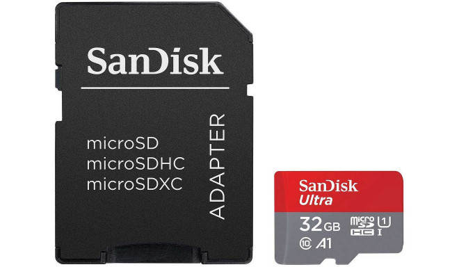 Sandisk memory card microSDHC 32GB Ultra 120MB/s + adapter