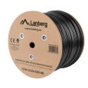 LAN CABLE CAT.6 UTP 305M SOLID OUTDOOR CU BLACK FLUKE PASSED LANBERG