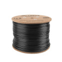 LAN CABLE CAT.6 UTP 305M SOLID OUTDOOR CU BLACK FLUKE PASSED LANBERG